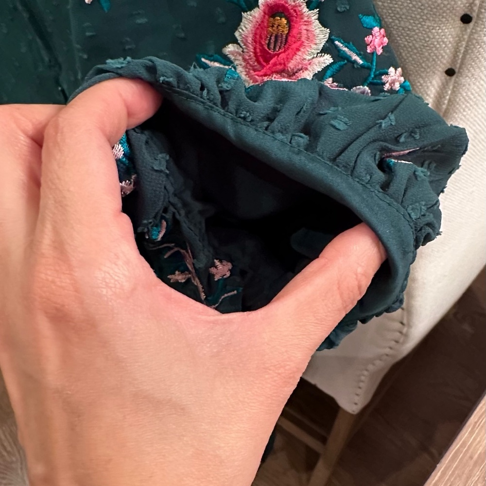 Asos Petite High neck embroidered mini Dress - Picture 10 of 14